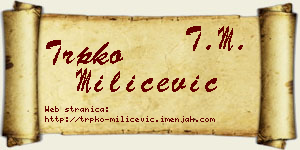 Trpko Milićević vizit kartica
